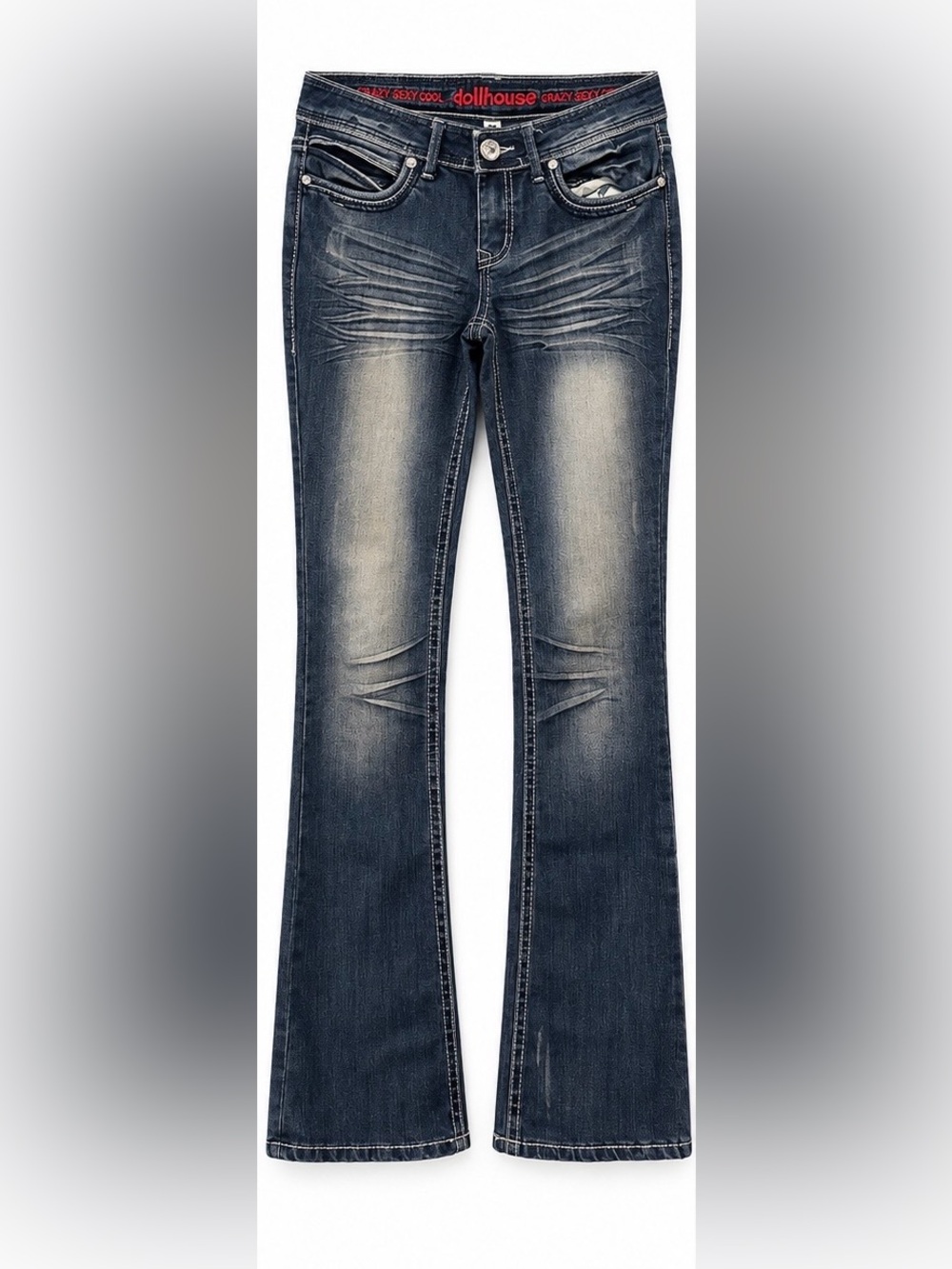 Dollhouse Distressed Medium Wash Flare Jeans